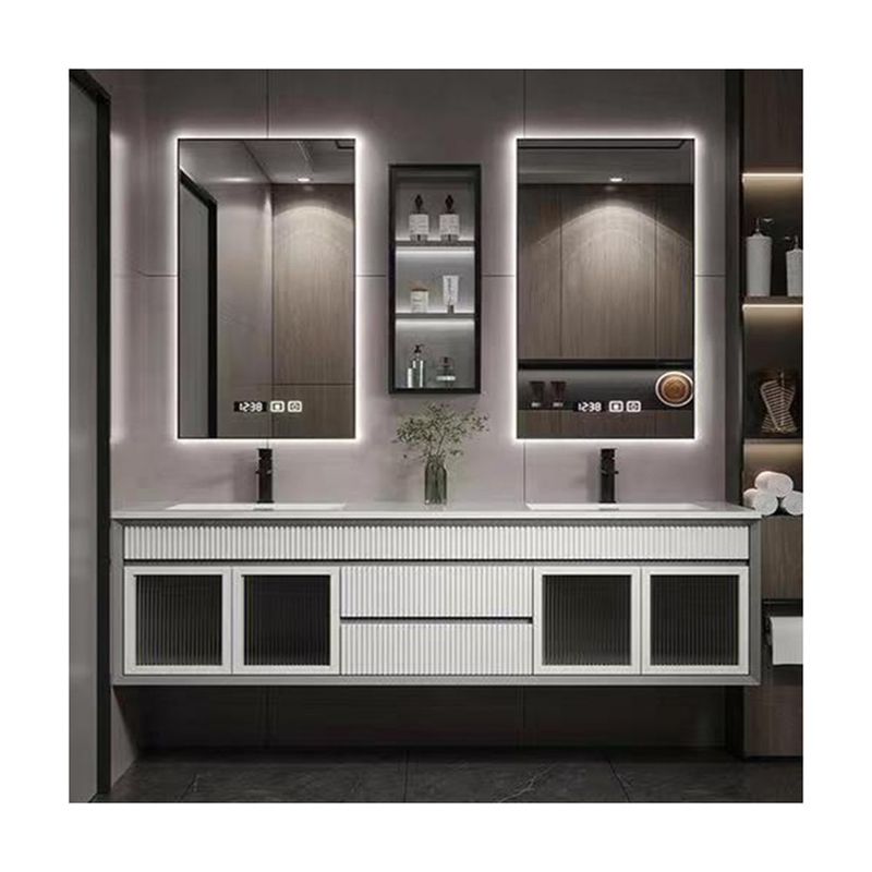 Organisez votre salle de bain avec YALIG Custom Vanity Cabinet Double évier et miroir en argent