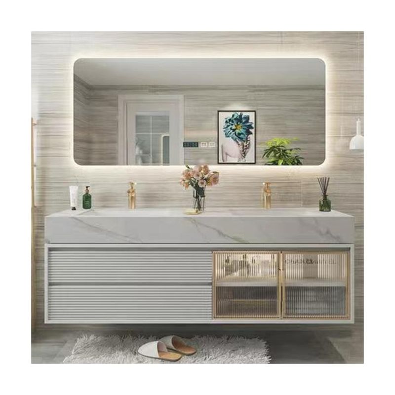 Des conceptions personnalisées et du matériau de porte en MDF dans le jeu de vanité flottante YALIG pour salles de bains modernes