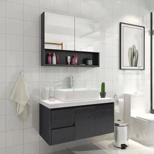 Des conceptions personnalisées et du matériau de porte en MDF dans le jeu de vanité flottante YALIG pour salles de bains modernes