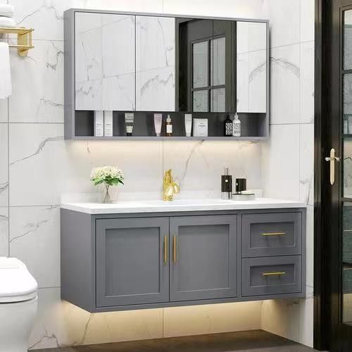 Des conceptions personnalisées et du matériau de porte en MDF dans le jeu de vanité flottante YALIG pour salles de bains modernes