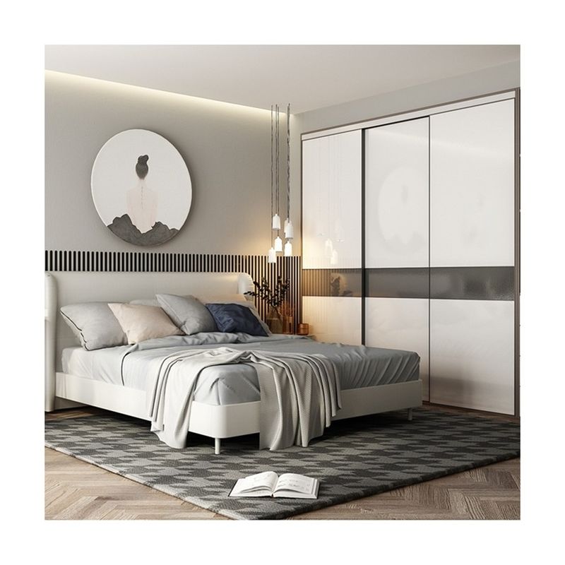 YALIG personnalisé porte coulissante italienne ouverte automatique marche dans le placard armoire pour chambre