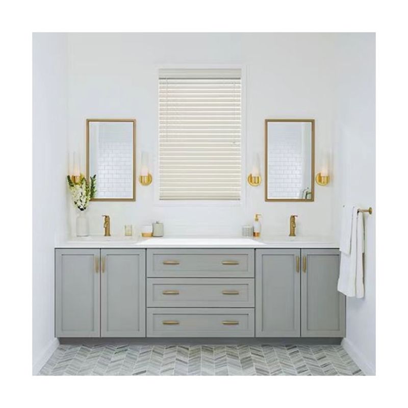 Rectangle Vanity YALIG personnalisé Luxe Quartz Counter Top Set pour le design de salle de bain moderne