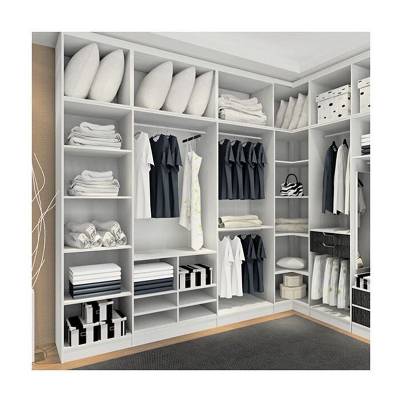 Meubles de chambre à coucher Moderne petit L en forme de marche dans le placard Armoire pour la solution de chambre à coucher
