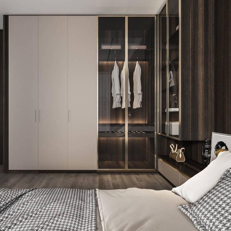 Meubles de chambre à coucher Moderne petit L en forme de marche dans le placard Armoire pour la solution de chambre à coucher