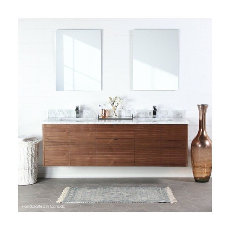 Armoire murale de salle de bain en bois massif avec MOQ bas et comptoir inclus du meilleur vendeur