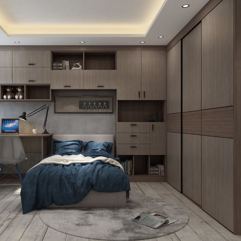 Meubles de chambre à coucher Moderne petit L en forme de marche dans le placard Armoire pour la solution de chambre à coucher