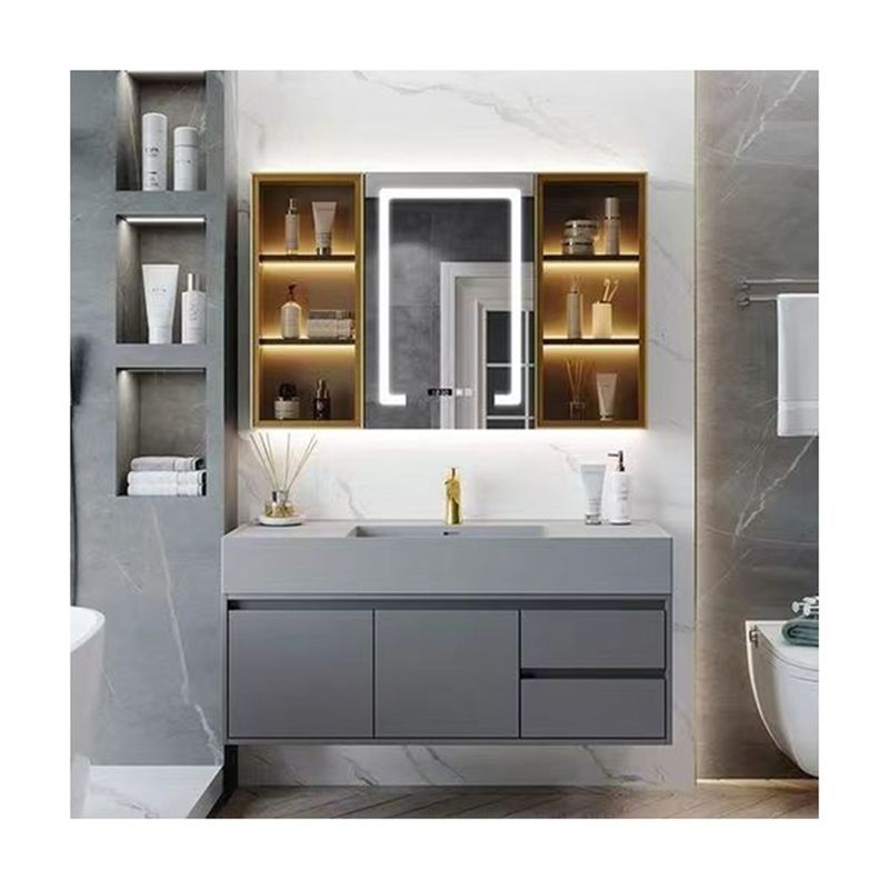 YALIG E1 Ensemble de salle de bains standard européen avec miroir moderne et fonctionnel