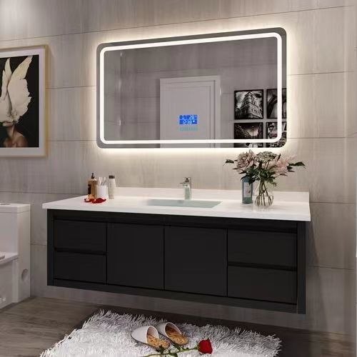 YALIG E1 Ensemble de salle de bains standard européen avec miroir moderne et fonctionnel