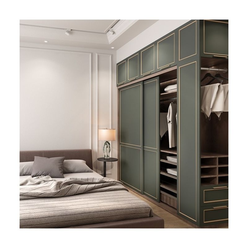 Meubles d'hôtel YALIG Armoire à porte coulissante en bois moderne pour système de placard intégré