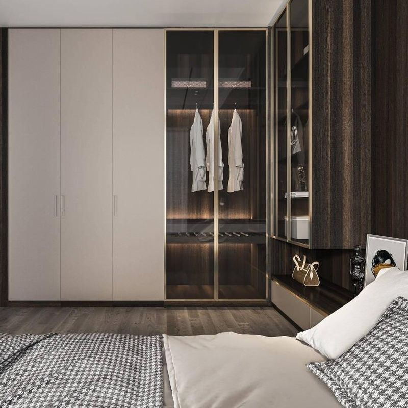 Meubles d'hôtel YALIG Armoire à porte coulissante en bois moderne pour système de placard intégré
