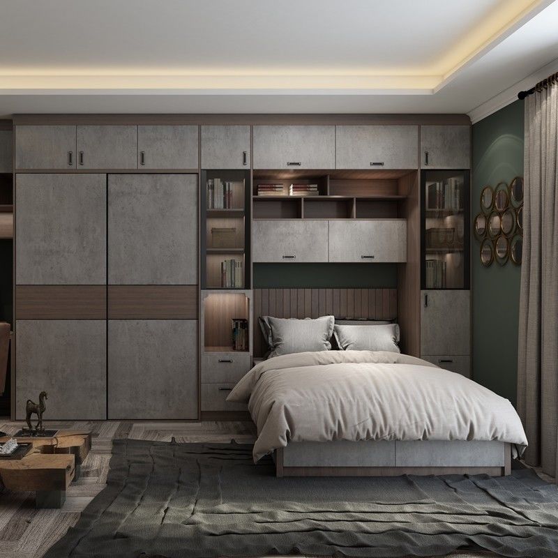Chambre à coucher personnalisable de style moderne avec armoire à 2 portes