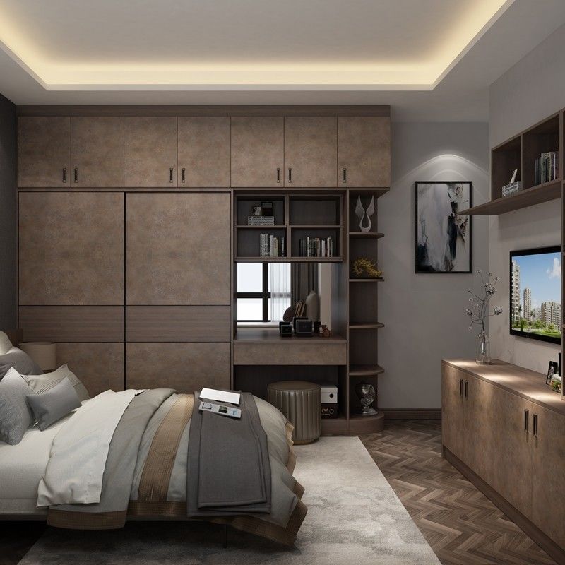 Chambre à coucher personnalisable de style moderne avec armoire à 2 portes