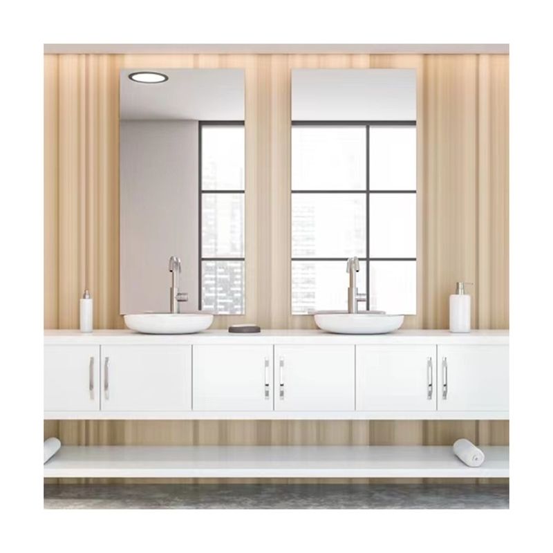 Miroir inclus Oui Armoire de salle de bain en MDF montée sur le mur avec panneau de porte acrylique