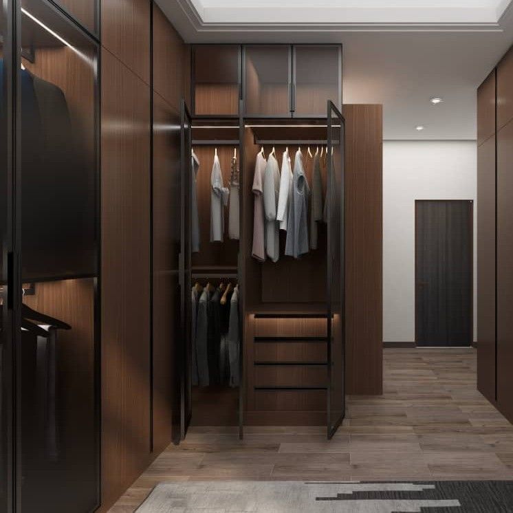 Chambre d'hôtel 5 étoiles, armoire en bois de style moderne pour l'organisation du stockage