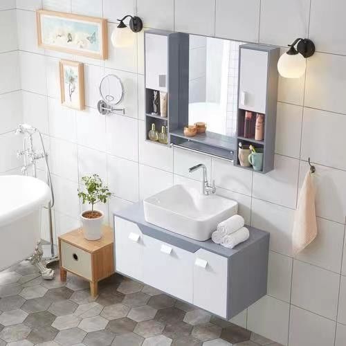 Armoire de rangement moderne et salle de bain Vanity Light Combo avec miroir par YALIG Design