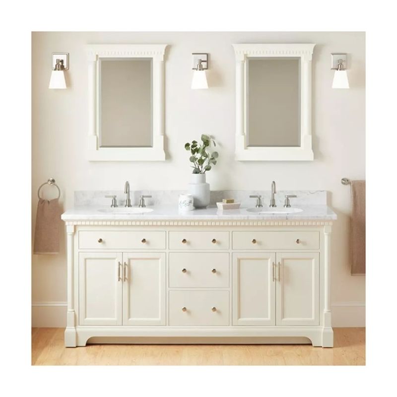 YALIG Cabinet Shaker Panneau à flûte Quartz Valeur de salle de bain sur le comptoir pour 38-46 en largeur
