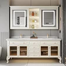 YALIG Cabinet Shaker Panneau à flûte Quartz Valeur de salle de bain sur le comptoir pour 38-46 en largeur