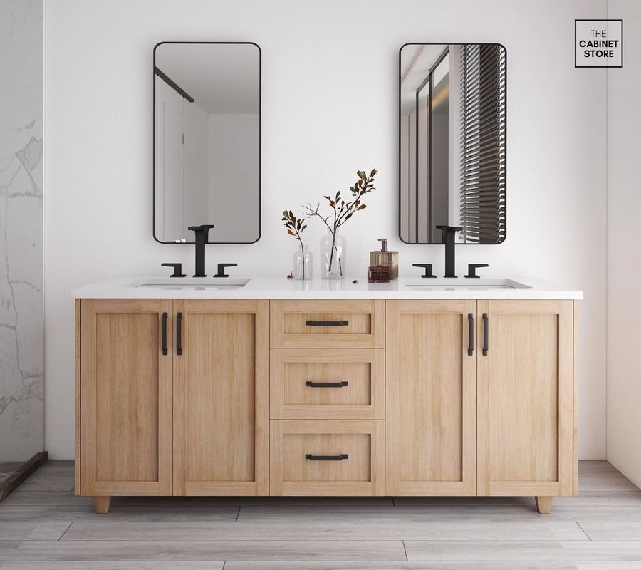 YALIG Cabinet Shaker Panneau à flûte Quartz Valeur de salle de bain sur le comptoir pour 38-46 en largeur