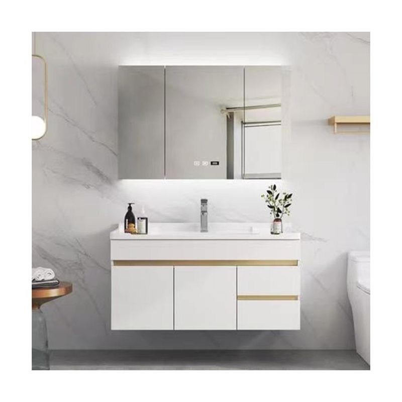 Armoire de salle de bain à miroir minimaliste sans cadre
