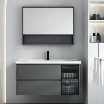 Rectangle moderne minimaliste YALIG Vanité de salle de bain avec couleur pure et miroir inclus