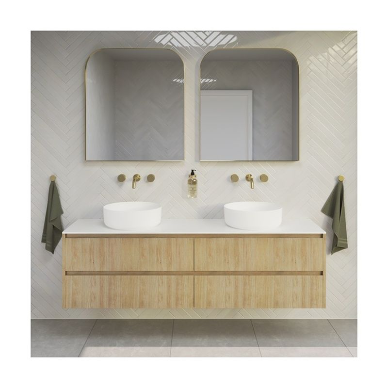 38-46 en largeur YALIG Armoire en mélamine sans cadre avec lampe miroir Compteur en marbre sous-monté
