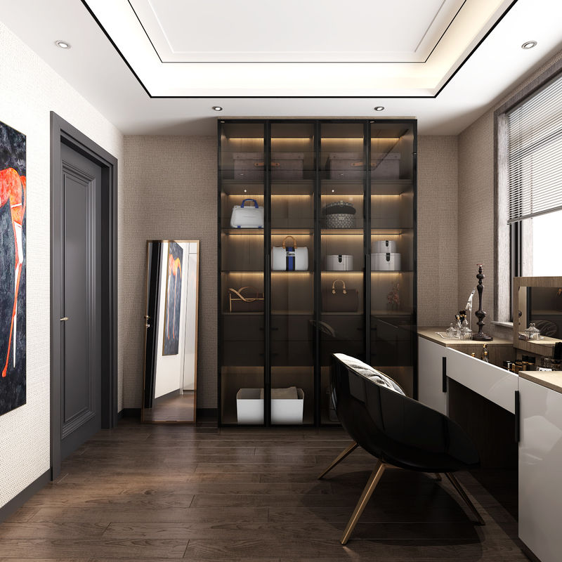 Solution de stockage YALIG Porte coulissante de style moderne Armoire avec étagère