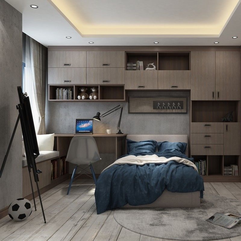 Solution de stockage YALIG Porte coulissante de style moderne Armoire avec étagère