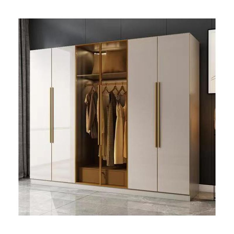 YALIG Armoire en bois avec finition peinte en laque mate et porte en verre Meubles de chambre