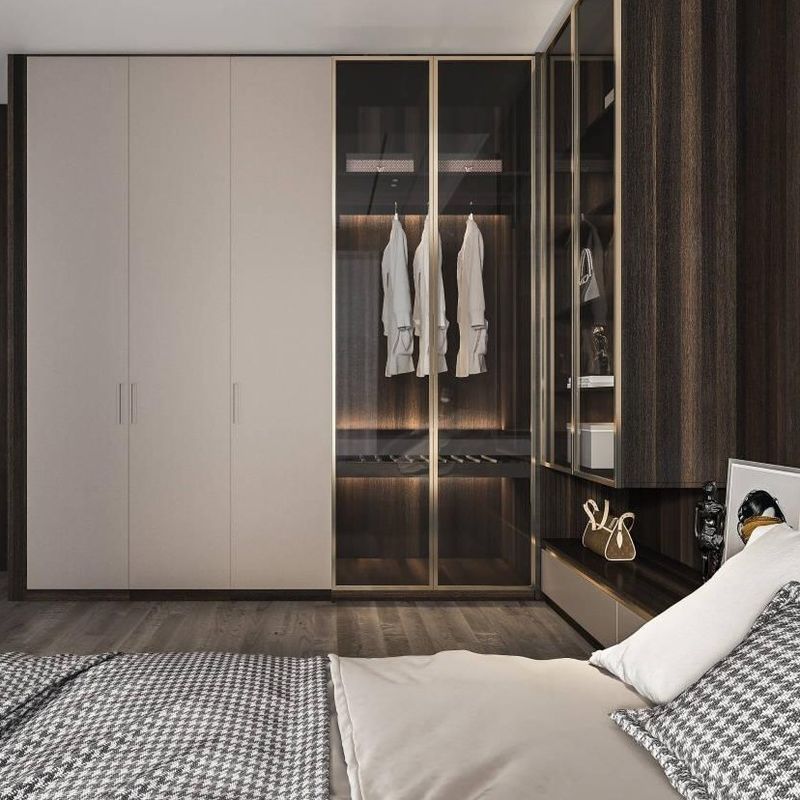 Armoire en bois contemporain pour les meubles de chambre à coucher Style de design 2D / 3D