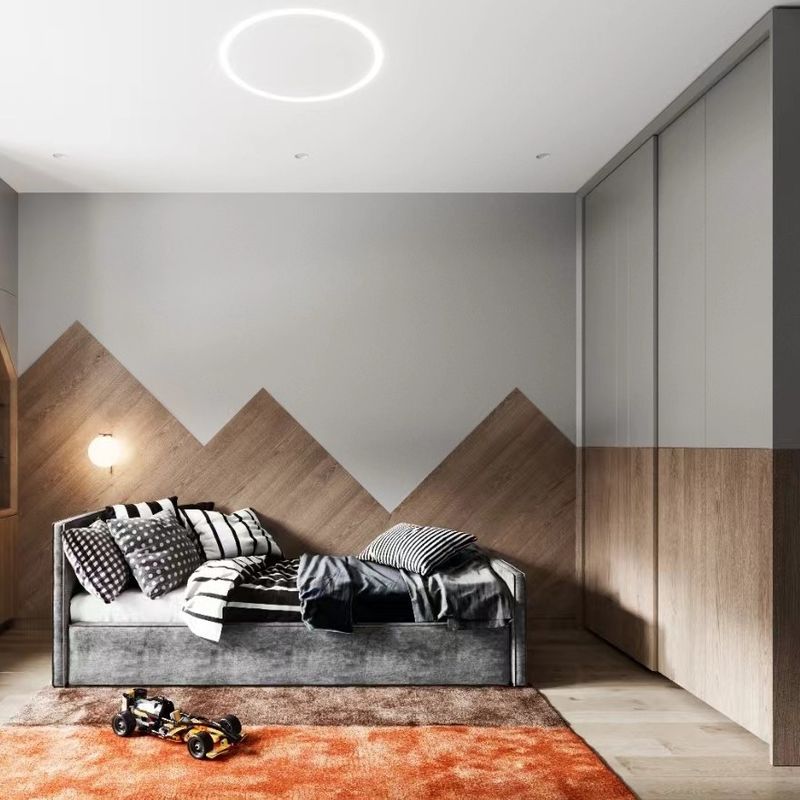 Meubles de chambre à coucher Armoires à porte coulissante en bois avec armoires métalliques à bord relâché