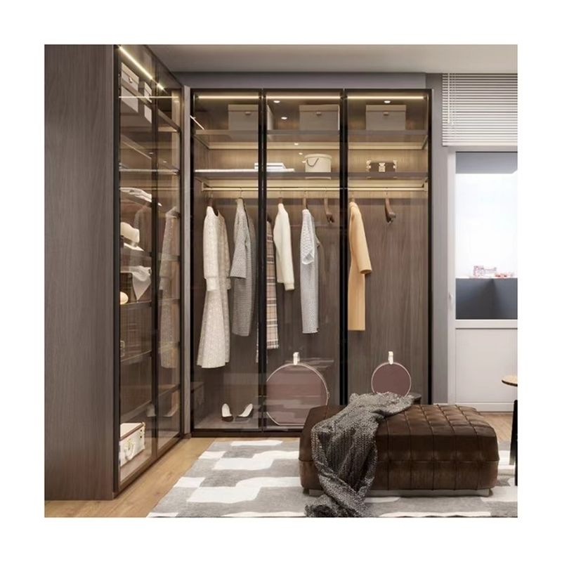 Armoire en bois de style contemporain pour les meubles de chambre de couleur personnalisée moderne