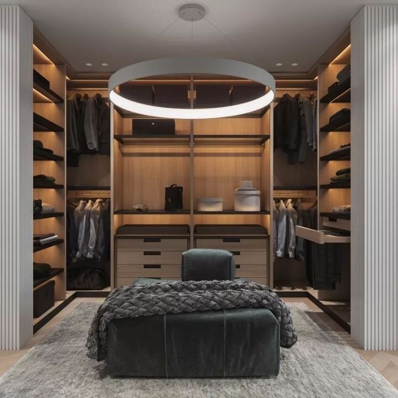 PANEL style bois YALIG grand coin armoire ouverte pour le style de design contemporain