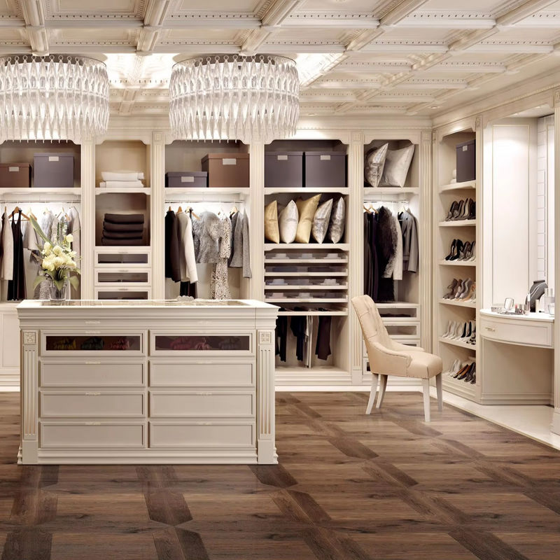 Pas de garde-robe en bois plié moderne avec conception personnalisée de stockage en mélamine