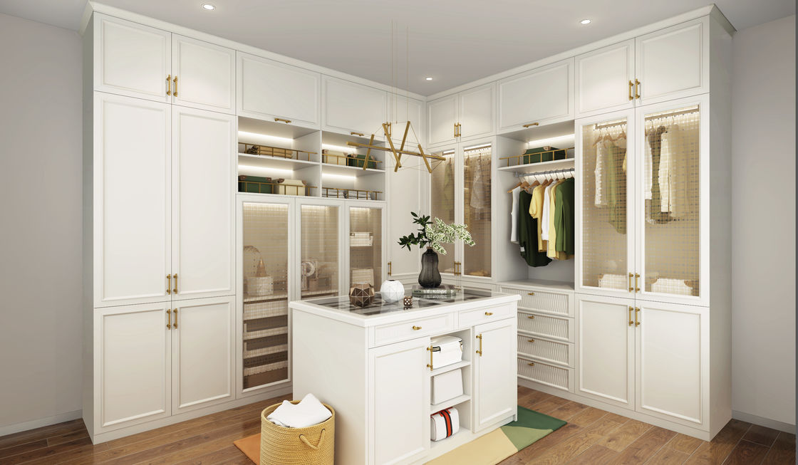 Pas de garde-robe en bois plié moderne avec conception personnalisée de stockage en mélamine