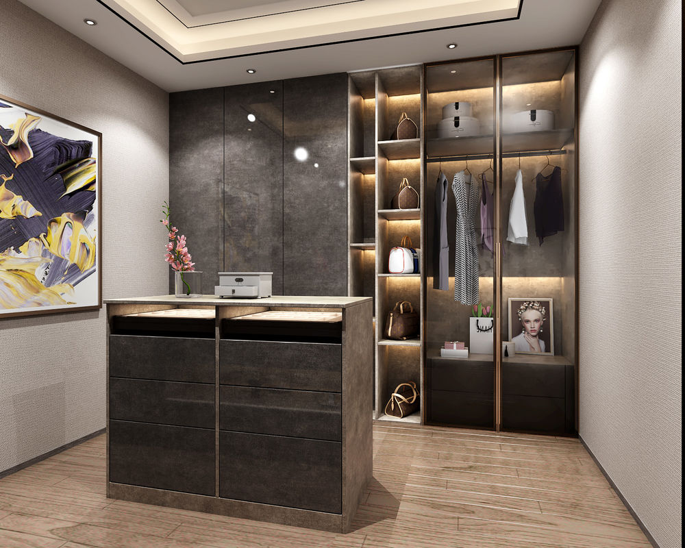 PANEL personnalisé dans le style bois rangement de chambre à coucher organisateur de vêtements marche dans le placard